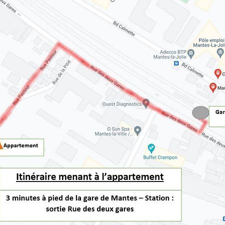 Appartement F2 De Haut Standing En Hypercentre Avec Jardin Prive A 270 M De La Gare De Mantes ! Kültér fotó